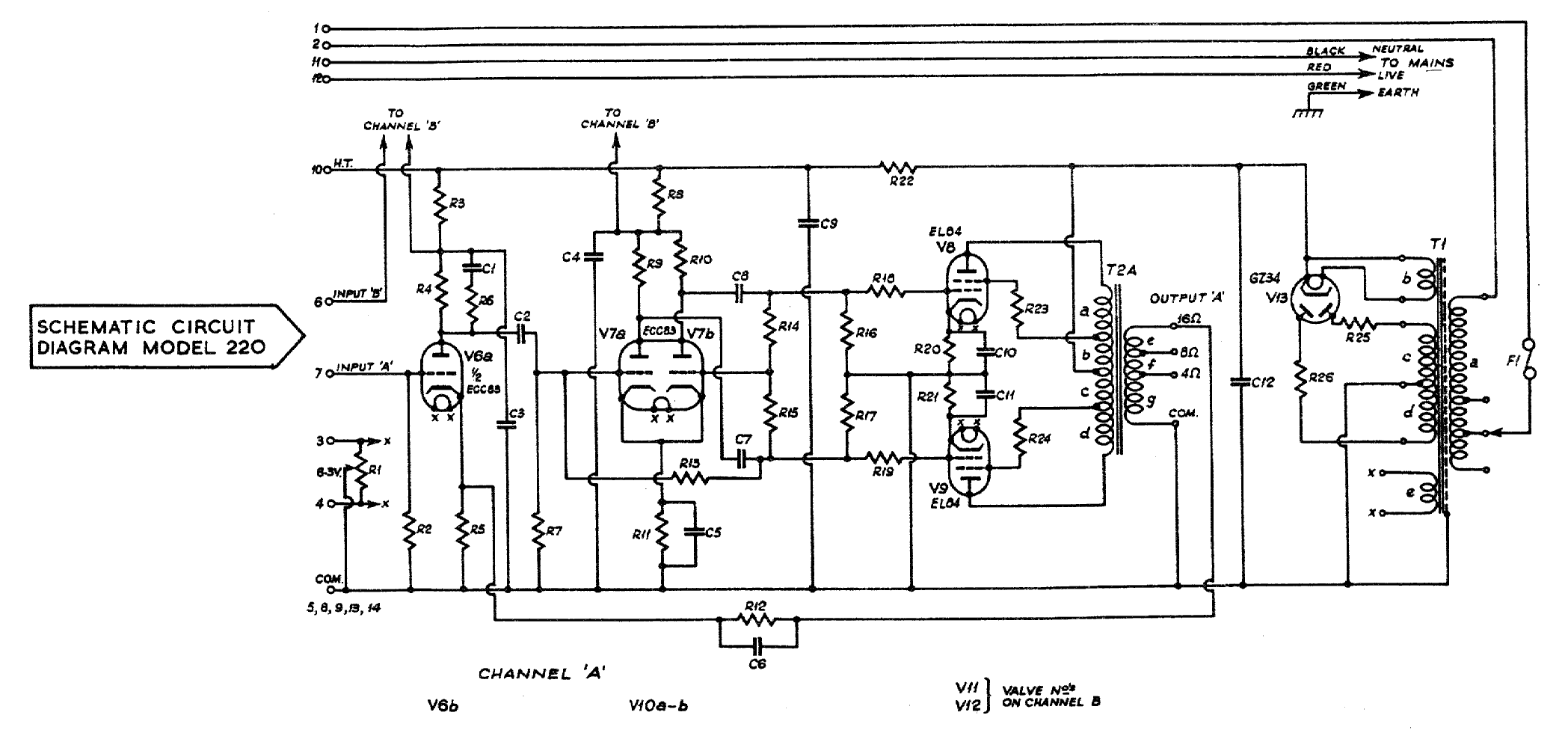 Circuit Diagram for Armstrong 220 Power Amp